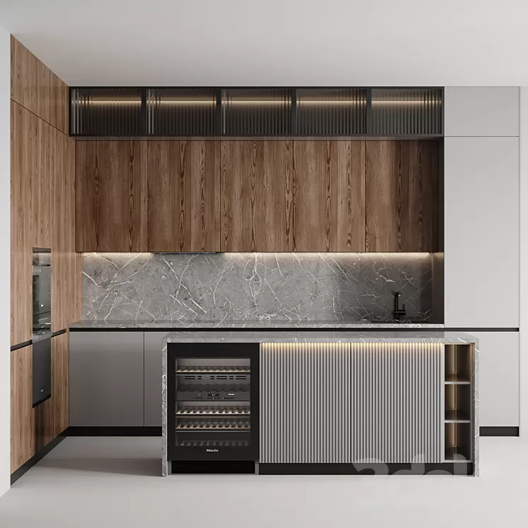 kitchen modern-002 3D Model Free Download kitchen modern-002 3D Model Free Download