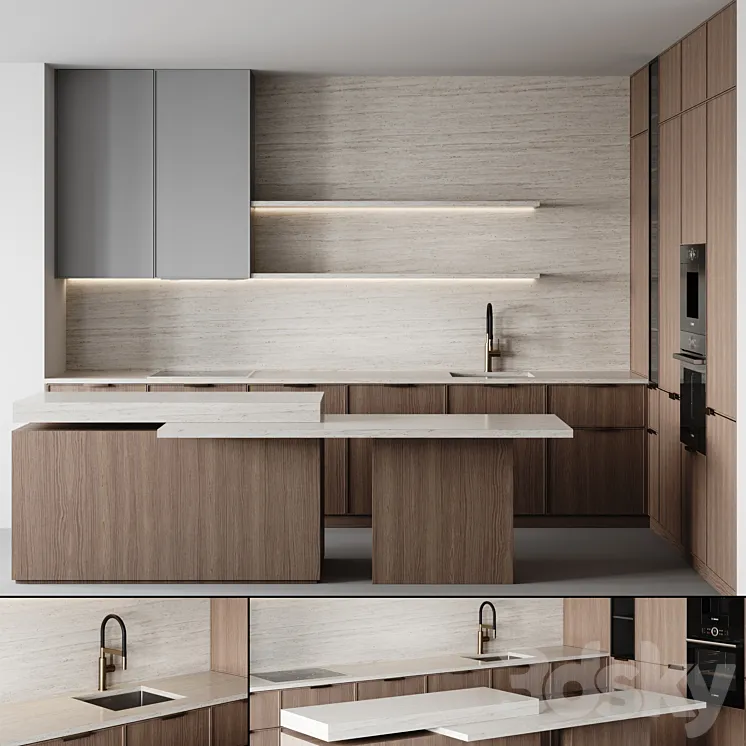 kitchen modern-025 3D Model Free Download