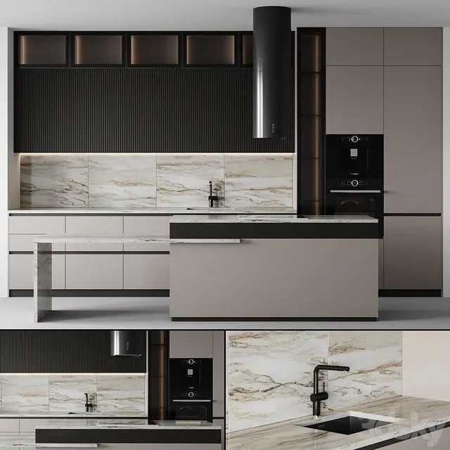 kitchen modern-027 3D Model kitchen modern-027 3D Model