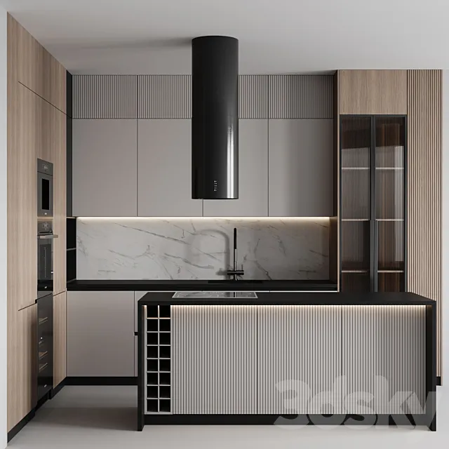kitchen modern-042 3D Model kitchen modern-042 3D Model