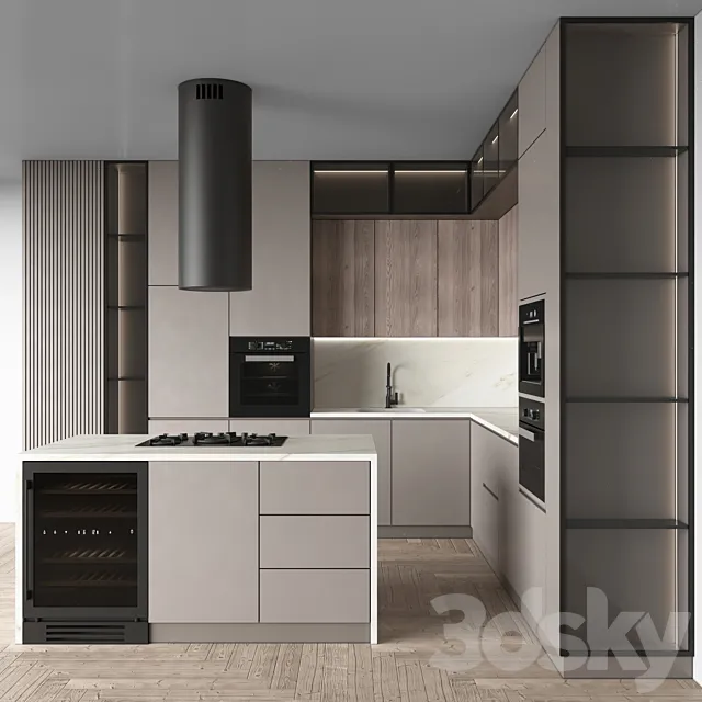 Kitchen Modern 101 (Corner Kitchen) 3D Model