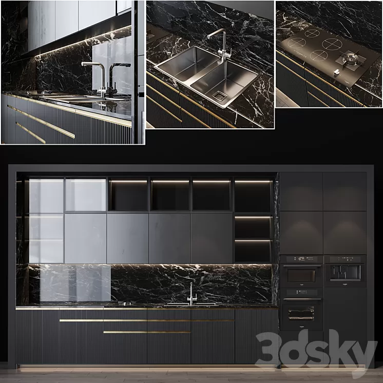 Kitchen Modern 11 3D Model Kitchen Modern 11 3D Model