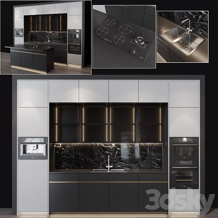 Kitchen modern 12 3D Model Kitchen modern 12 3D Model
