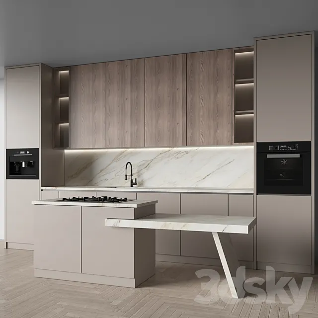 Kitchen Modern 132 3D Model Kitchen Modern 132 3D Model