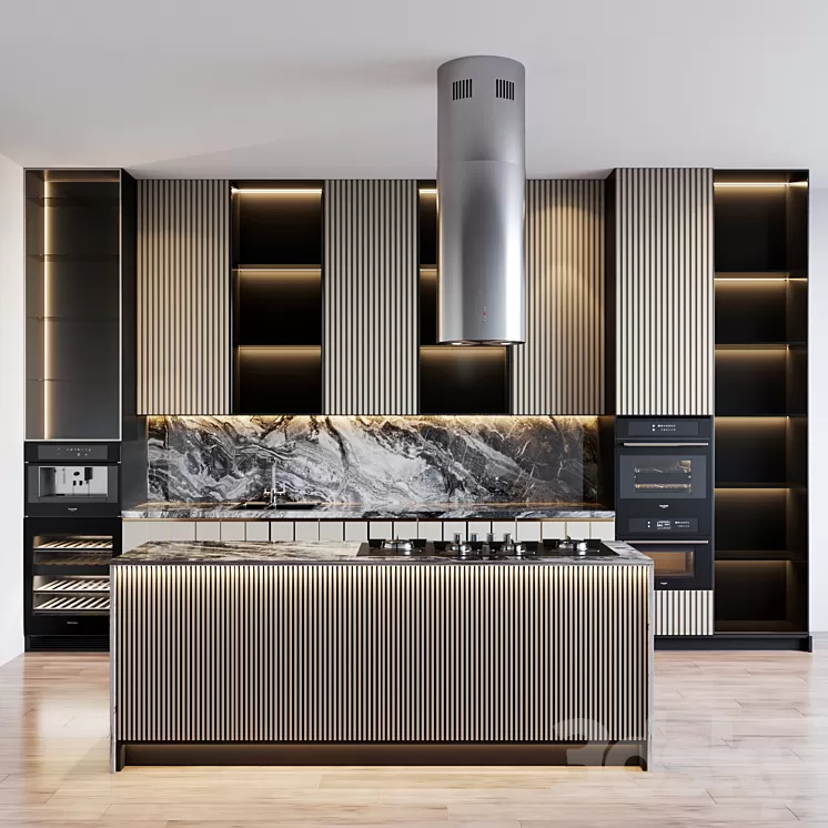 Kitchen modern 24 3D Model Kitchen modern 24 3D Model