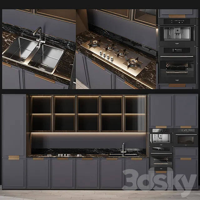 Kitchen Modern 6 3D Model Kitchen Modern 6 3D Model