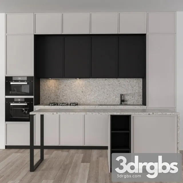 Kitchen Modern Cream and Black 26 3D Model Download