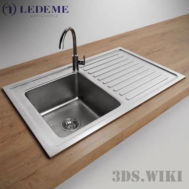 kitchen – Modern sink and faucet by Ledeme 3D Model
