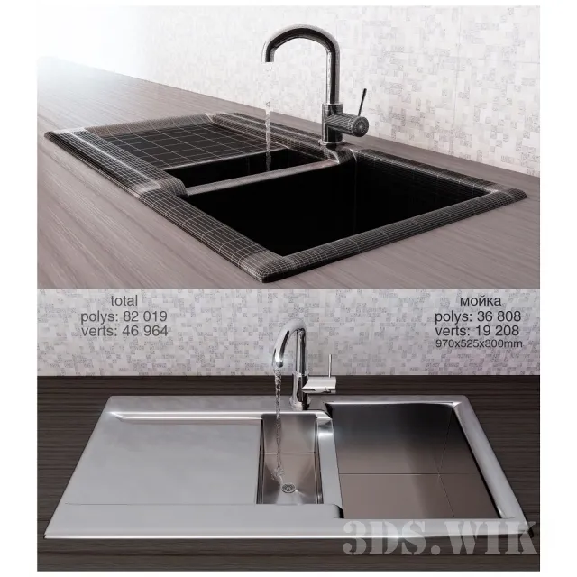 kitchen – Modern sink made of stainless steel 3D Model kitchen – Modern sink made of stainless steel 3D Model