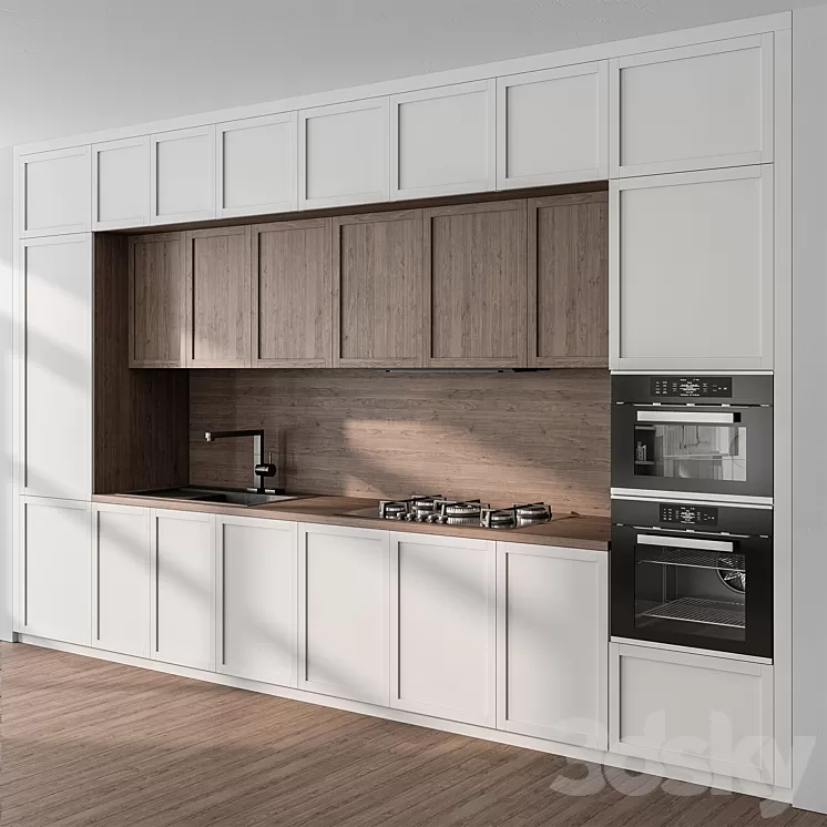 Kitchen Modern – White and Wood 62 3D Model Free Download