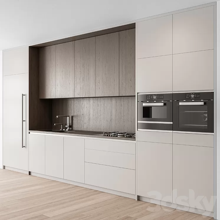 Kitchen Modern – white and Wood Cabinets 81 3D Model Free Download Kitchen Modern – white and Wood Cabinets 81 3D Model Free Download