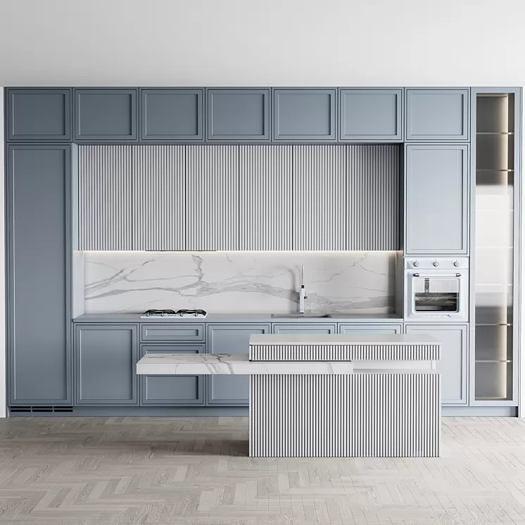 kitchen modern159smge set 3D Model Free Download