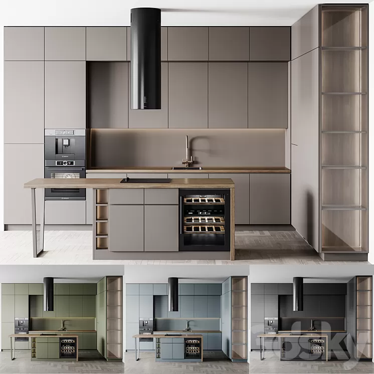 Kitchen Modern174 3D Model Free Download