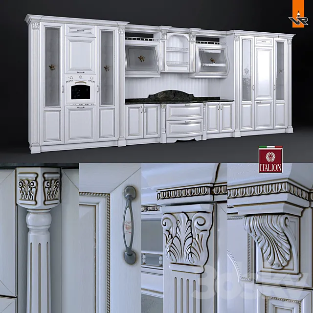 Kitchen Montebianco Argento 3DModel