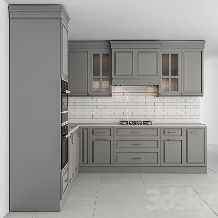 Kitchen Neo Classic Gray – Set 42 3D Model Kitchen Neo Classic Gray – Set 42 3D Model