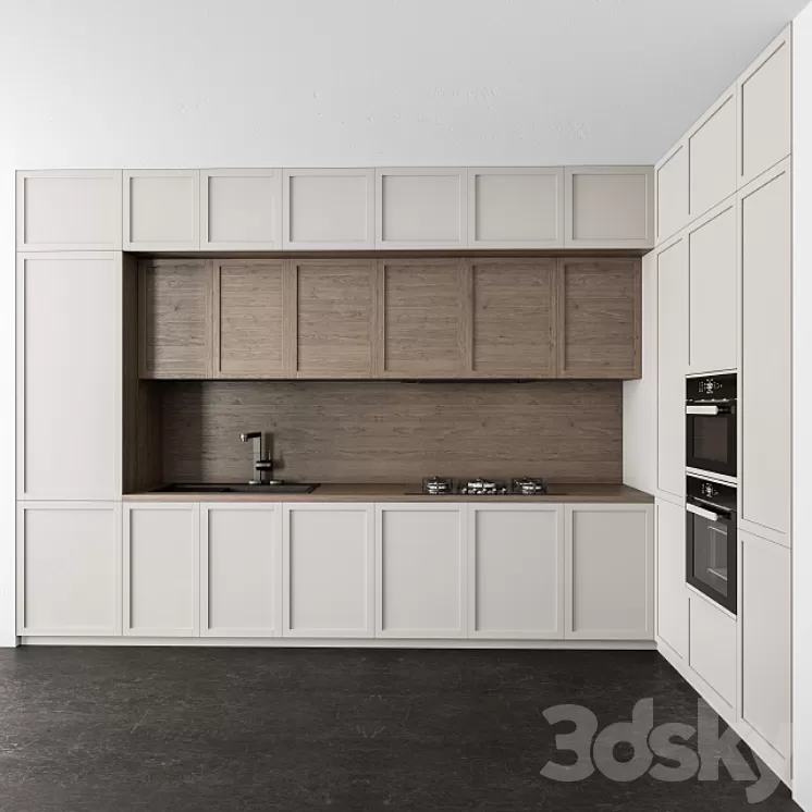Kitchen Neo Classic – White and Wood 31 3D Model Kitchen Neo Classic – White and Wood 31 3D Model