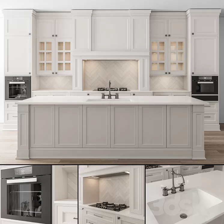 Kitchen Neo Classic White – Set 43 3D Model Free Download