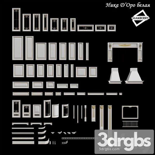 Kitchen Nika D Oro White Modiel No Row of Eliemients Kolliektsii 3D Model Download