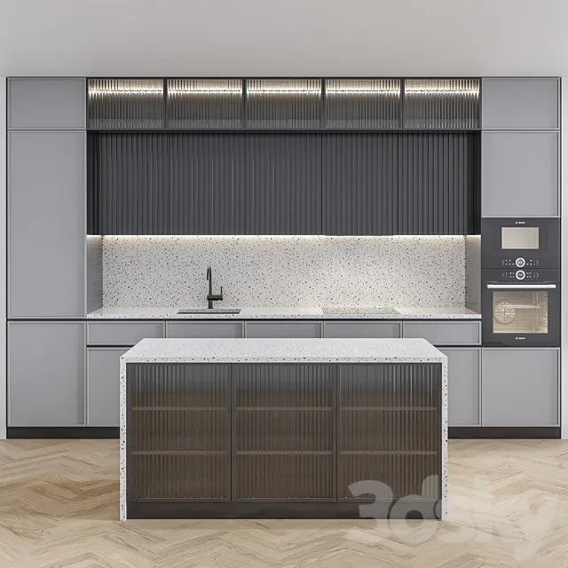 Kitchen No.1 – Gray Terazzo 3D Model