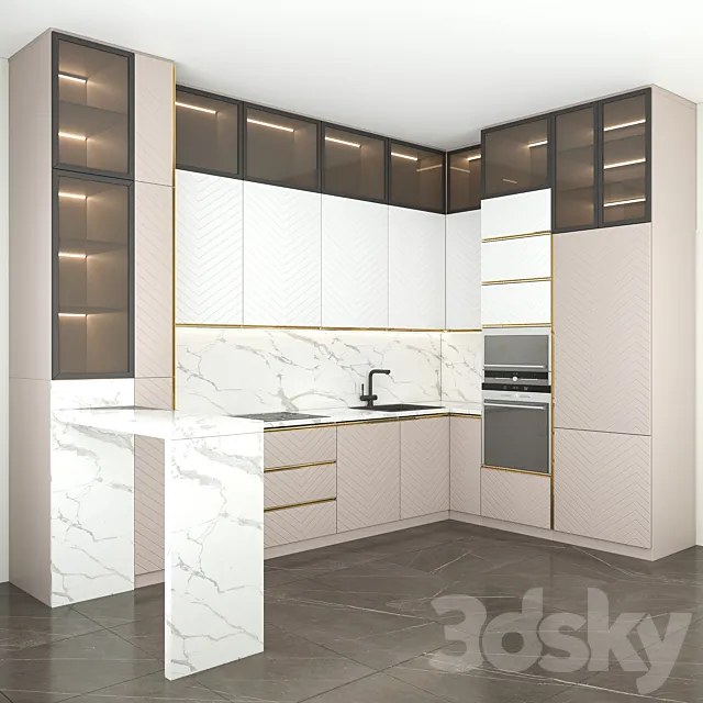 Kitchen No. 2 3D Model Kitchen No. 2 3D Model