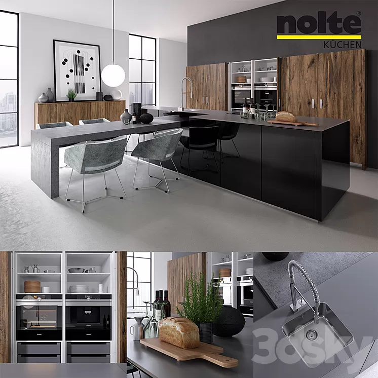 Kitchen NOLTE Legno (vray GGX corona PBR) 3D Model Kitchen NOLTE Legno (vray GGX corona PBR) 3D Model