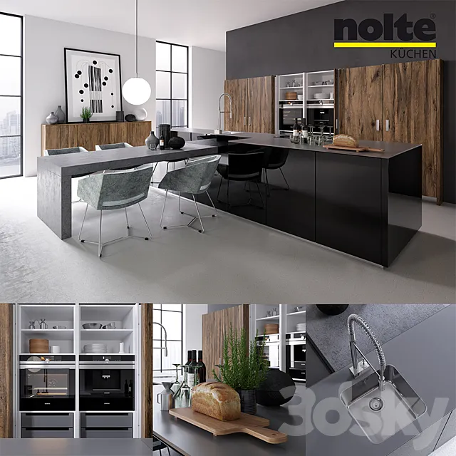 Kitchen NOLTE Legno (vray GGX. corona PBR) 3DModel