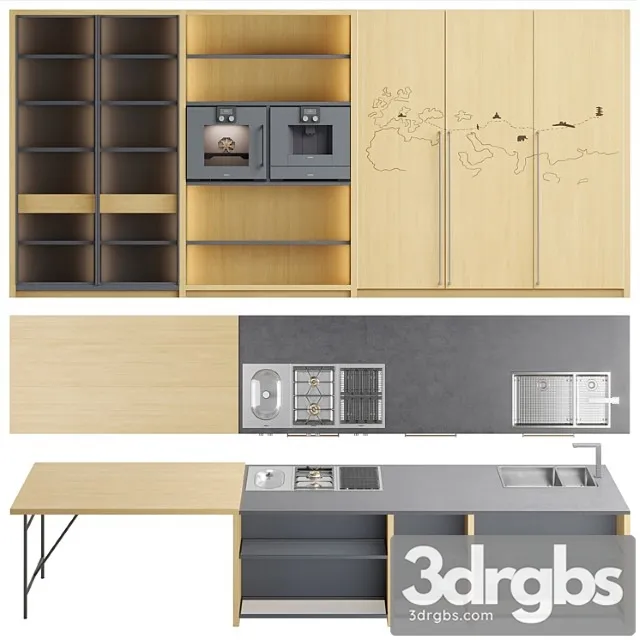 Kitchen Old Line Industrial 2 8 3D Model Download