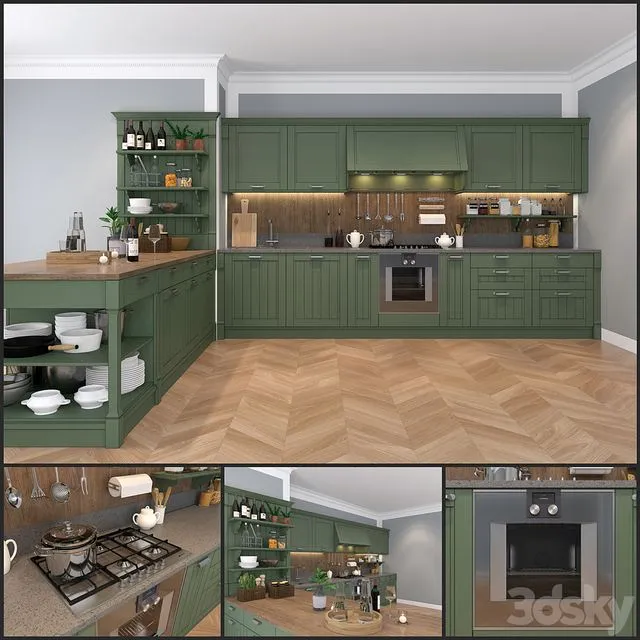 Kitchen Pedini Vintage – Sweetly 3D Model Kitchen Pedini Vintage – Sweetly 3D Model