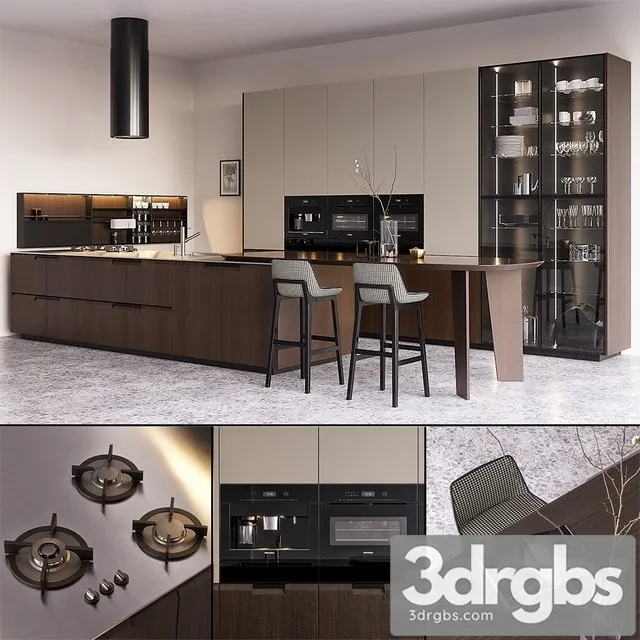 Kitchen Poliform Shape Eurocucina 2018 3D Model Download