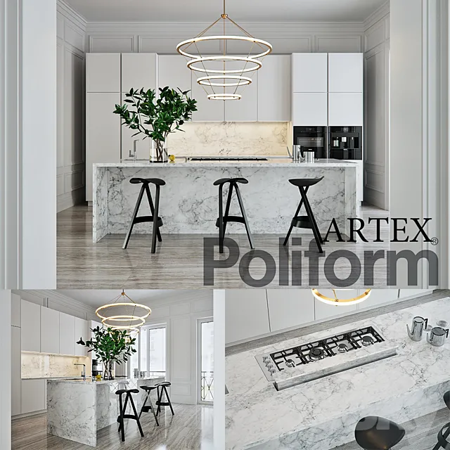 Kitchen Poliform Varenna Artex 4 (vray GGX. corona PBR) 3DModel