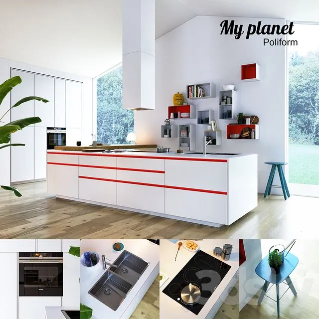 Kitchen Poliform Varenna My Planet 3 3D Model