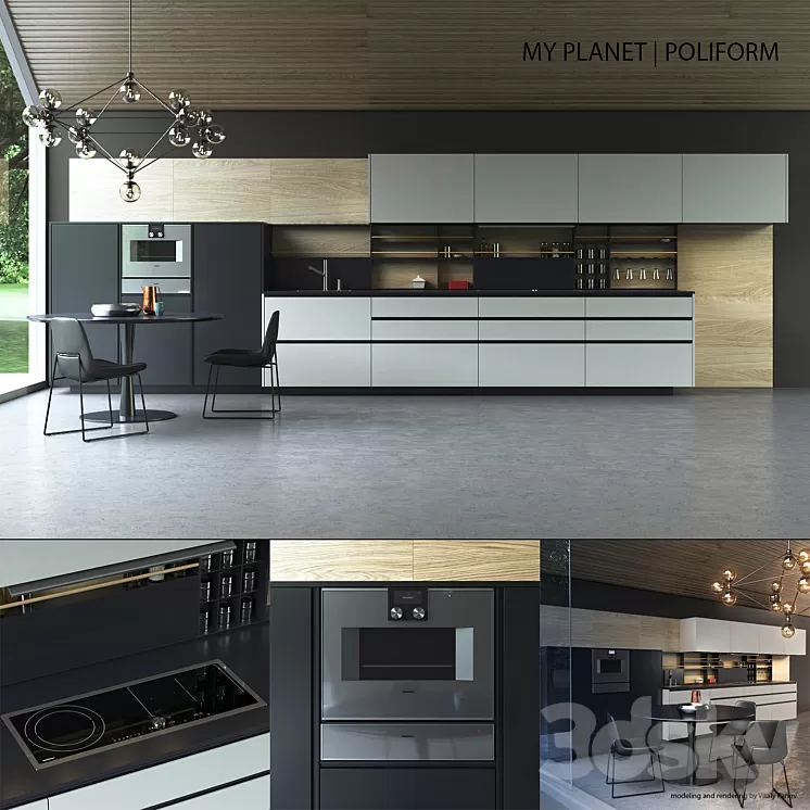 Kitchen Poliform Varenna My Planet 3D Model Kitchen Poliform Varenna My Planet 3D Model