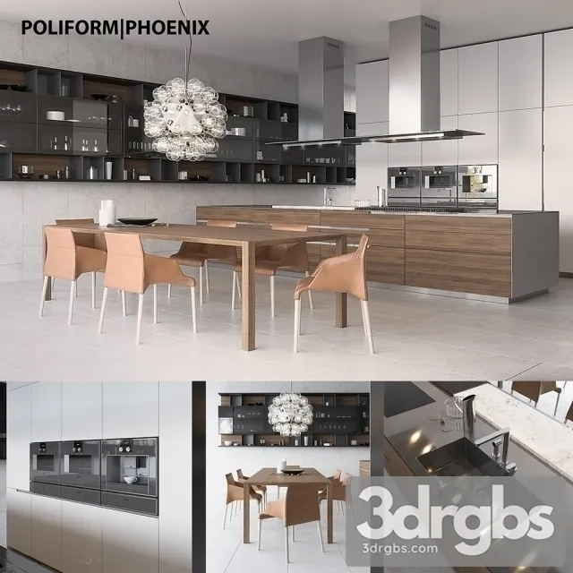 Kitchen Poliform Varenna Phoenix 2 3D Model Download