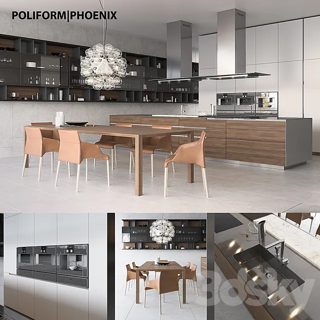 Kitchen Poliform Varenna Phoenix 2 (vray corona) 3D Model