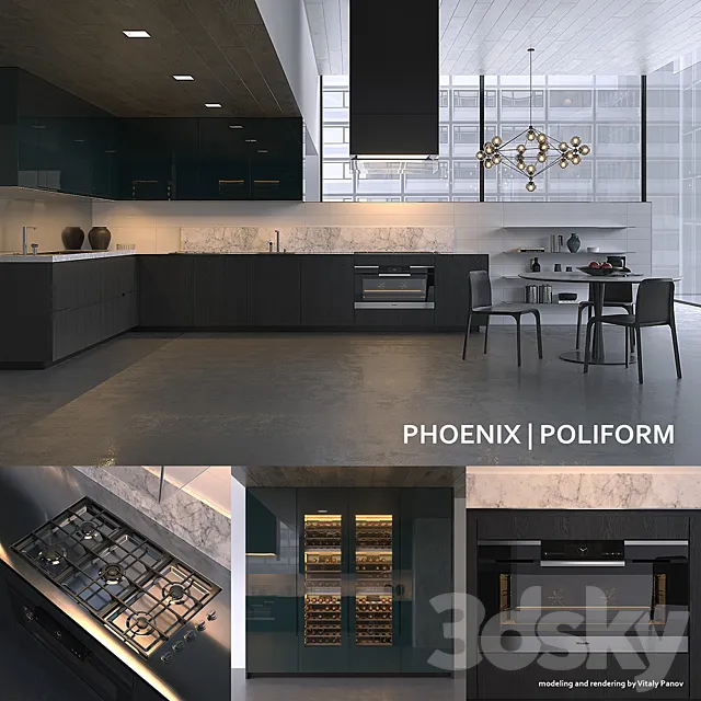 Kitchen Poliform Varenna Phoenix 3 (vray. corona) 3DModel