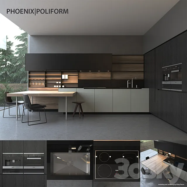 Kitchen Poliform Varenna Phoenix 3DModel