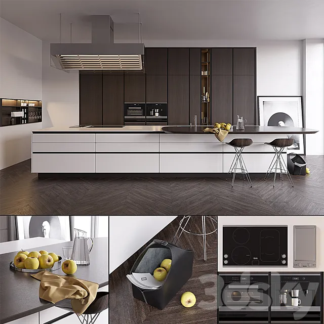 Kitchen Poliform Varenna Twelve (vray GGX. corona PBR) 3DModel