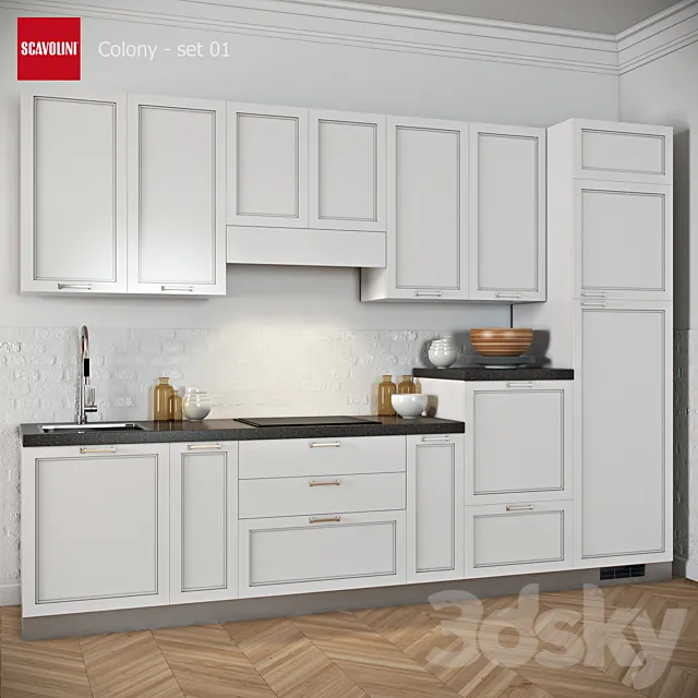 Kitchen Scavolini Colony set 01 3DModel
