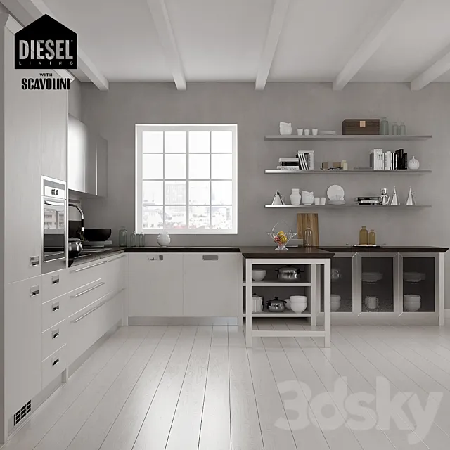 Kitchen Scavolini Diesel set 02 (V-ray3.6) 3D Model