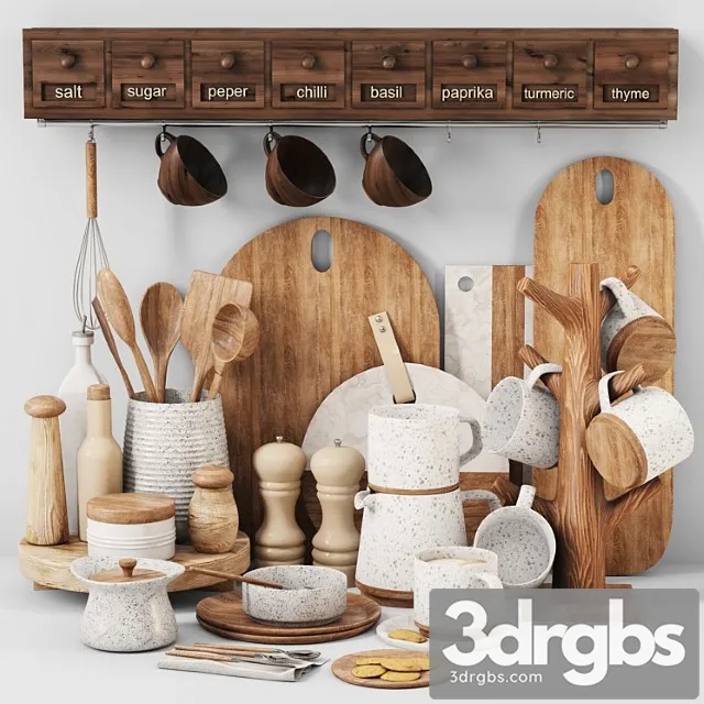 Kitchen Set 003 3D Model Download