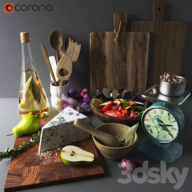 Kitchen Set 01 3D Model