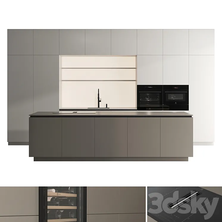 Kitchen set 01 3D Model Free Download