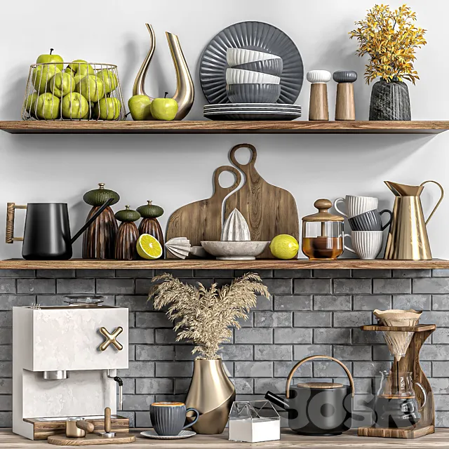 Kitchen Set 02 (Coffe Set) 3D Model