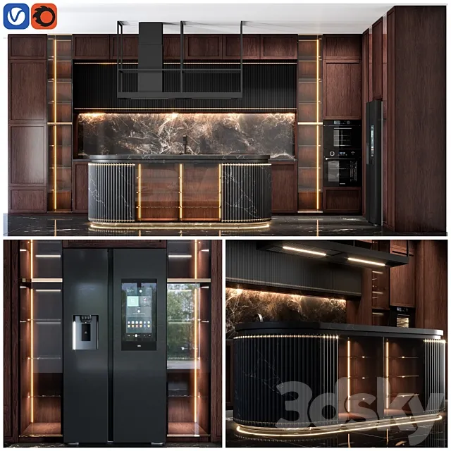 kitchen set 07 3D Model kitchen set 07 3D Model