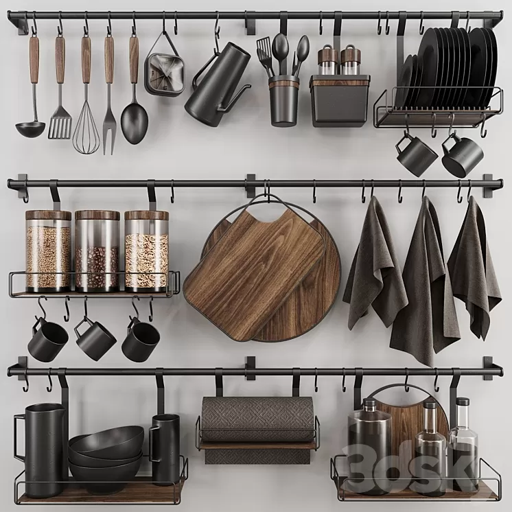 Kitchen set 3D Model Free Download - 3DSKY Decor Helper