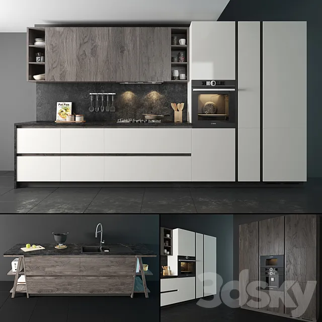 Kitchen set “Arredo3 Linea Plana”. 3DModel
