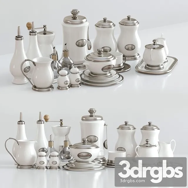 Kitchen set arte italica tuscan 3D Model Download