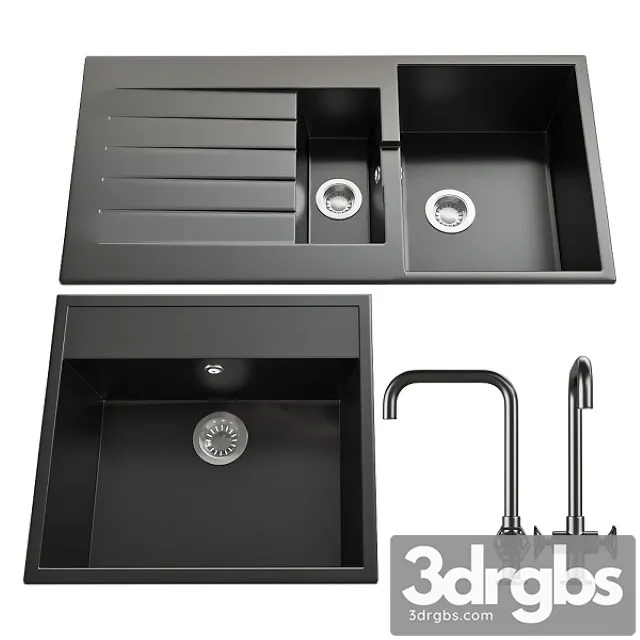 Kitchen Set Ikea Mixer Hamleshen and Mortise Washers Hellviken 3D Model Download