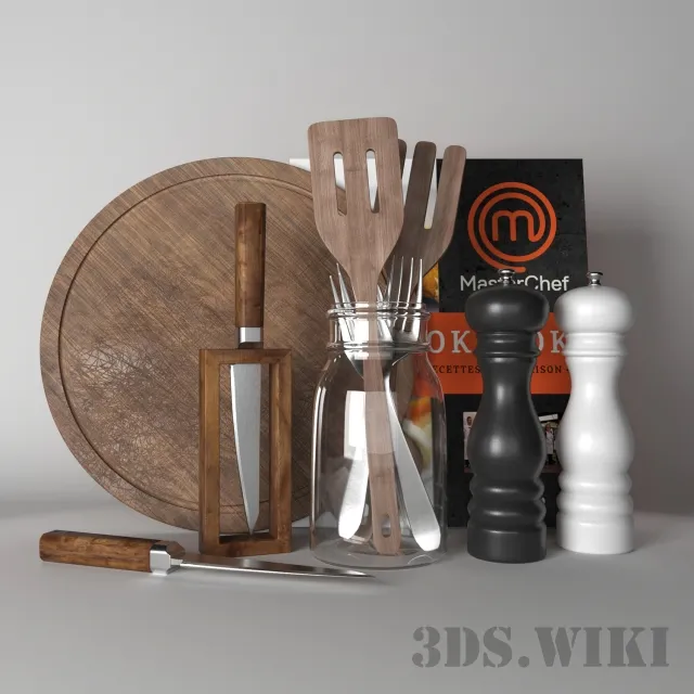 kitchen – set knife 3D Model
