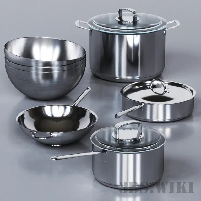 kitchen – Set of pots IKEA 365+ 3D Model